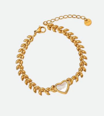 Nacre Heart Bracelet | 18k Gold