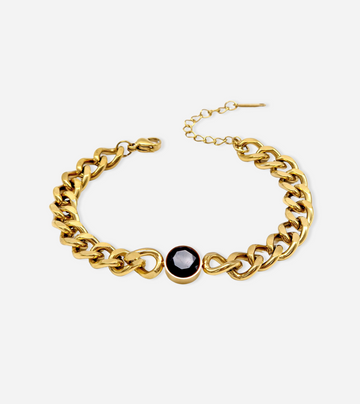 Black Stone Bracelet | 18k Gold