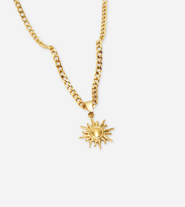 Dainty Sun Necklace | 18k Gold