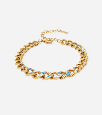 Blue Eye Chain Bracelet | 18k Gold