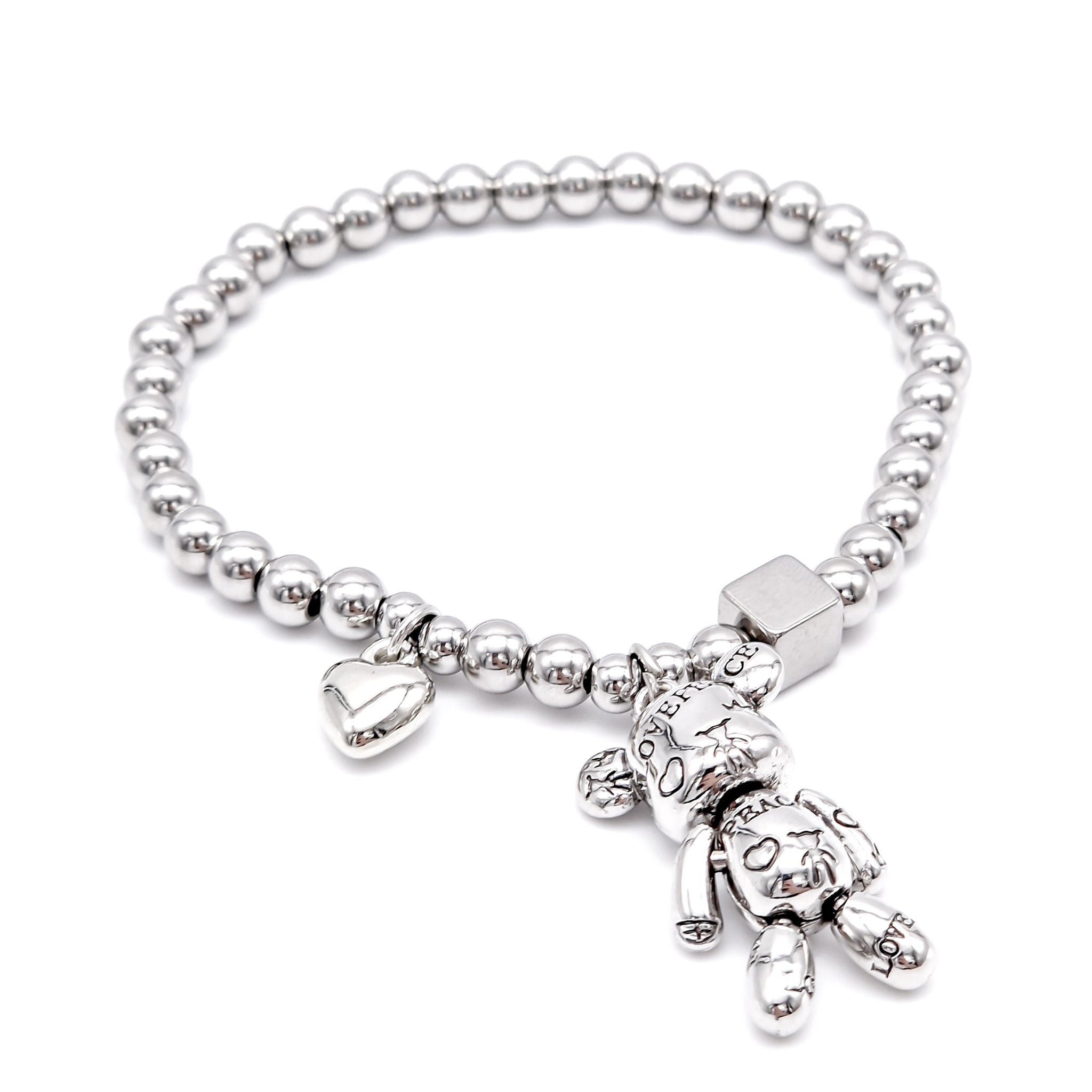 Teddy Charm Bracelet | Silver