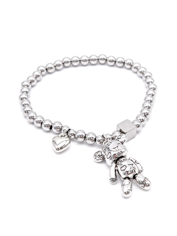 Teddy Charm Bracelet | Silver