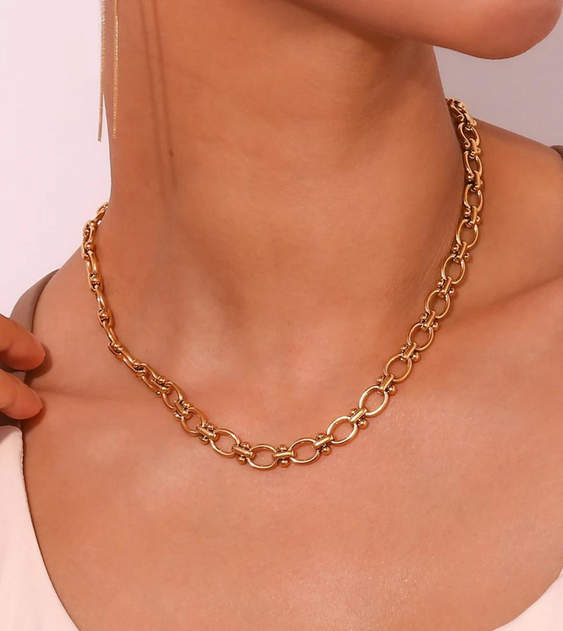 Pisa Oval Link Necklace | 18k Gold