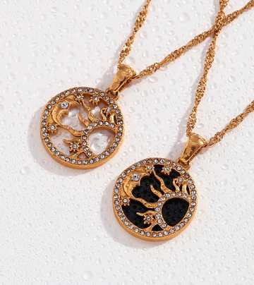 Celestial Pendant Necklace | 18k Gold