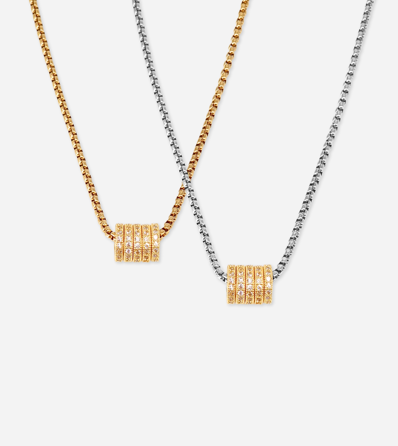 5 Ring Necklace | 18k Gold