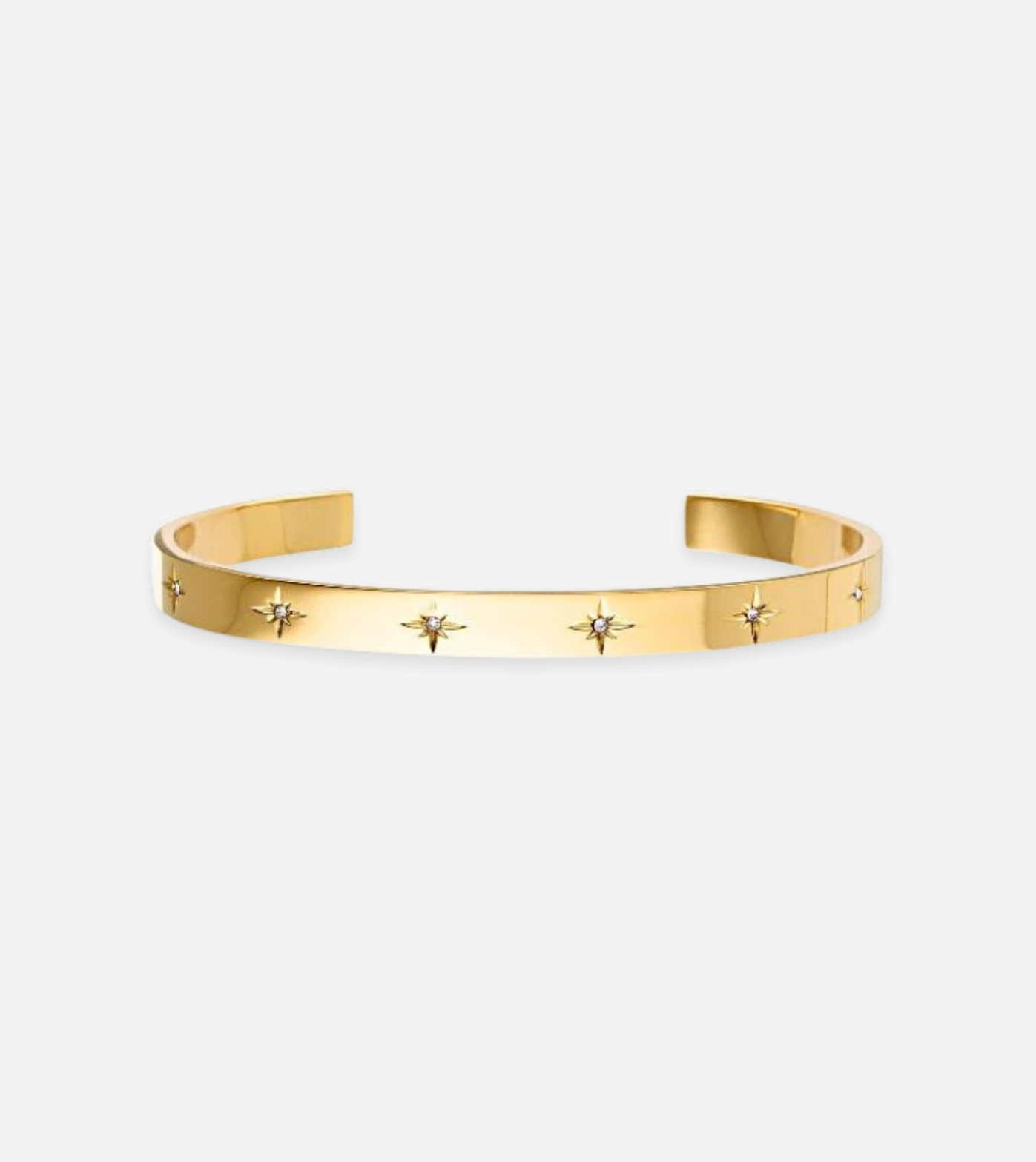 Valencia Bangle Star CZ | 18k Gold