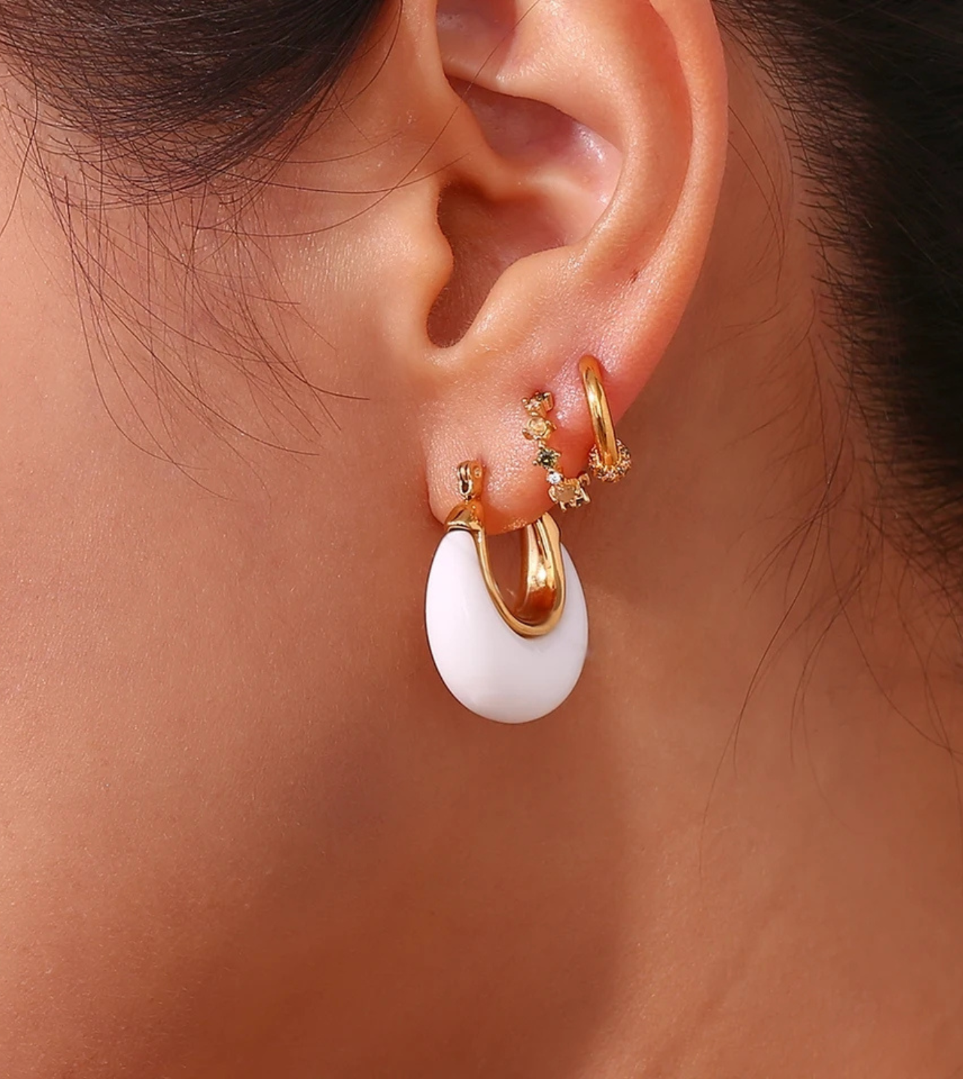 Resin Dip Hoops | 18k Gold