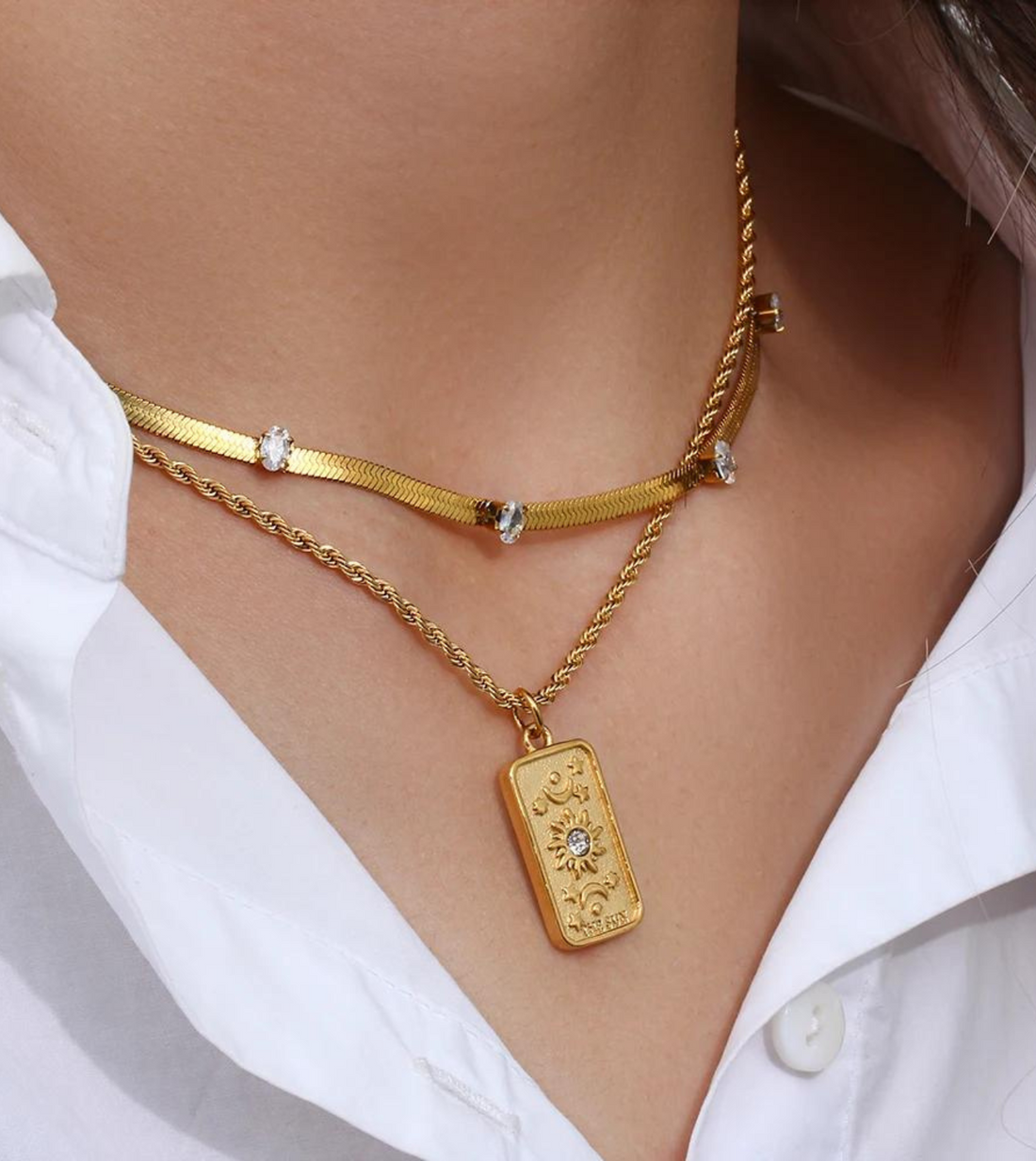 The Sun Tarot Necklace | 18k Gold