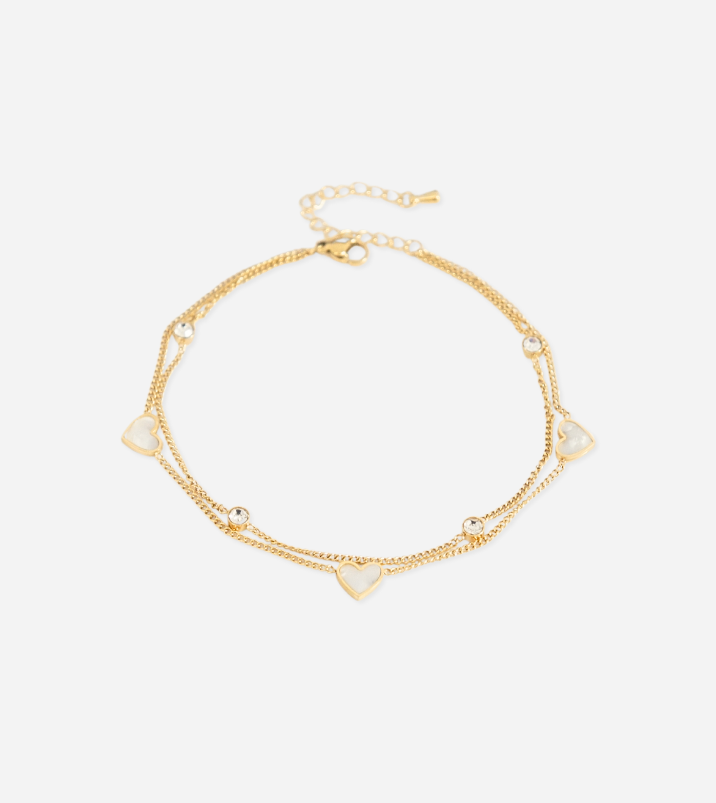 Layered Heart Anklet | 18k Gold