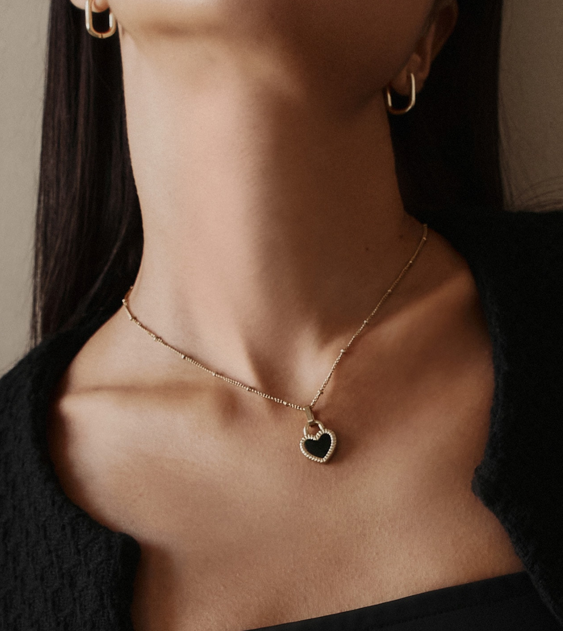 Dainty Heart Lock Necklace | 18k Gold