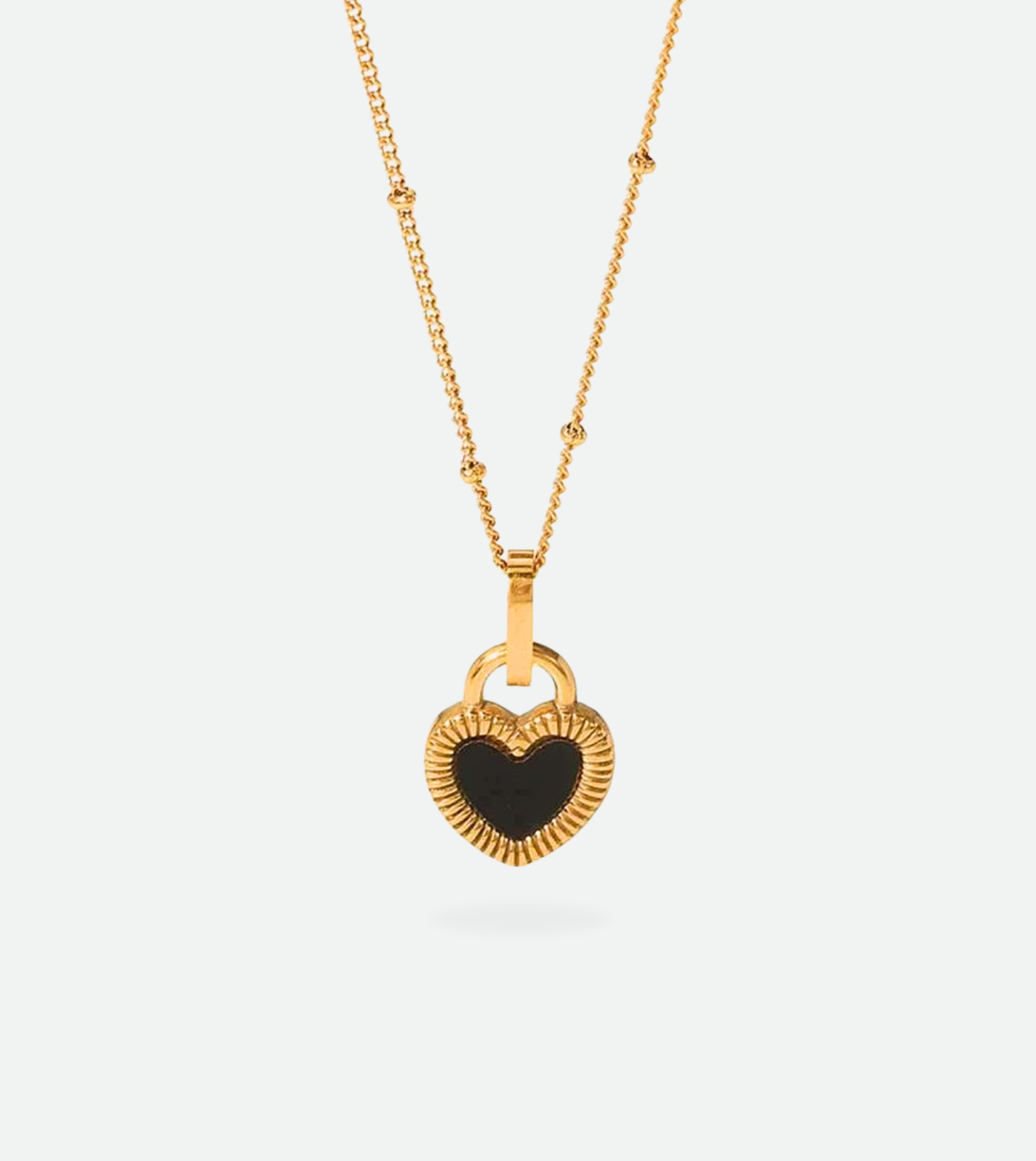 Dainty Heart Lock Necklace | 18k Gold