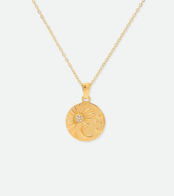 Sun & Moon Necklace | 18k Gold