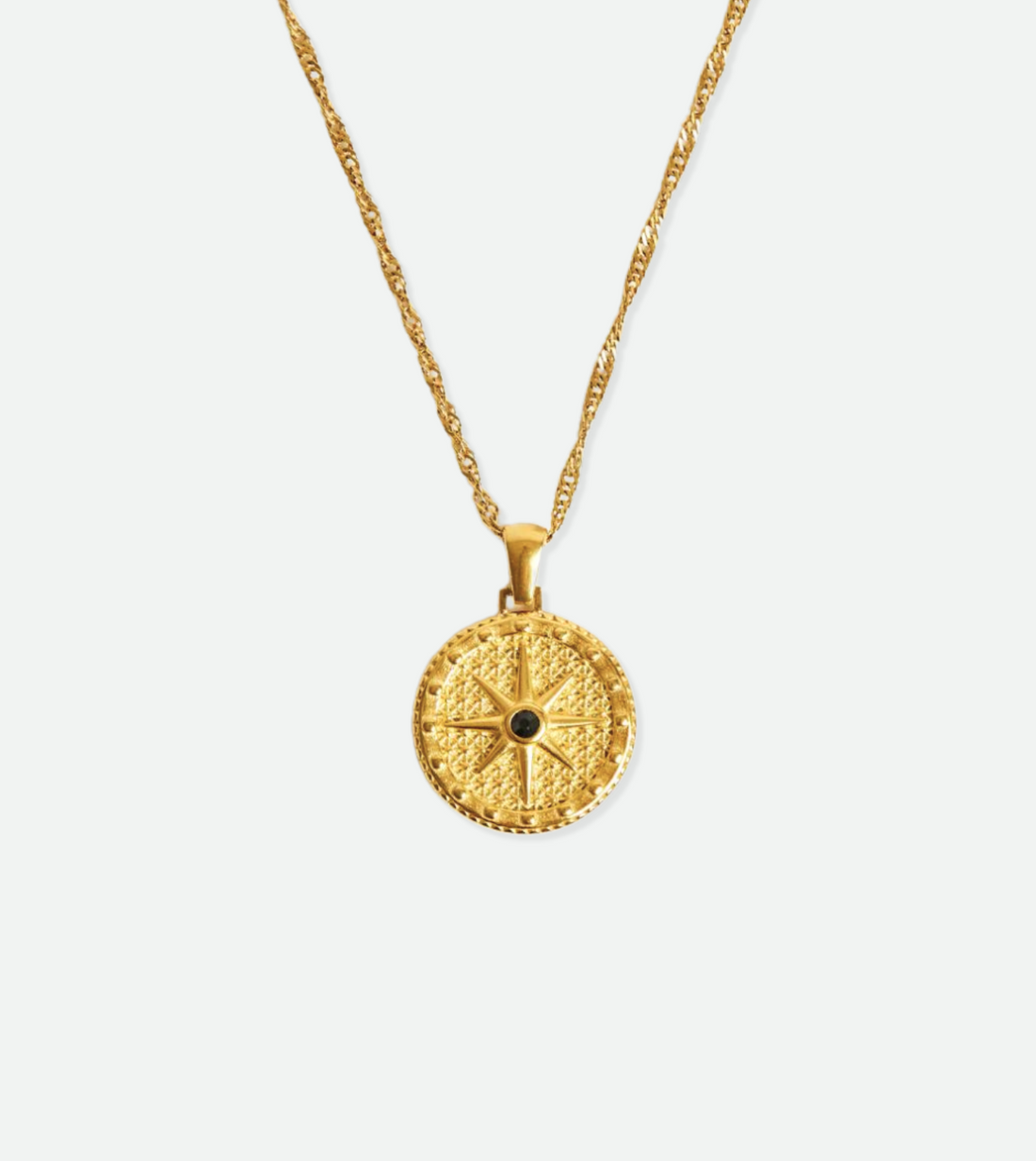 Compass Pendant Necklace | 18k Gold