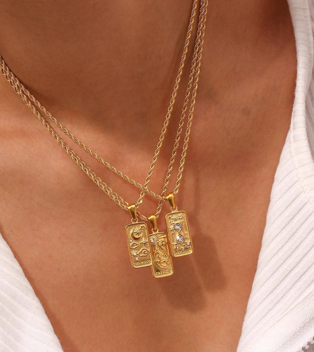 Carpe Diem Tarot Necklace | 18k Gold