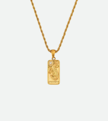 Strength Tarot Necklace | 18k Gold