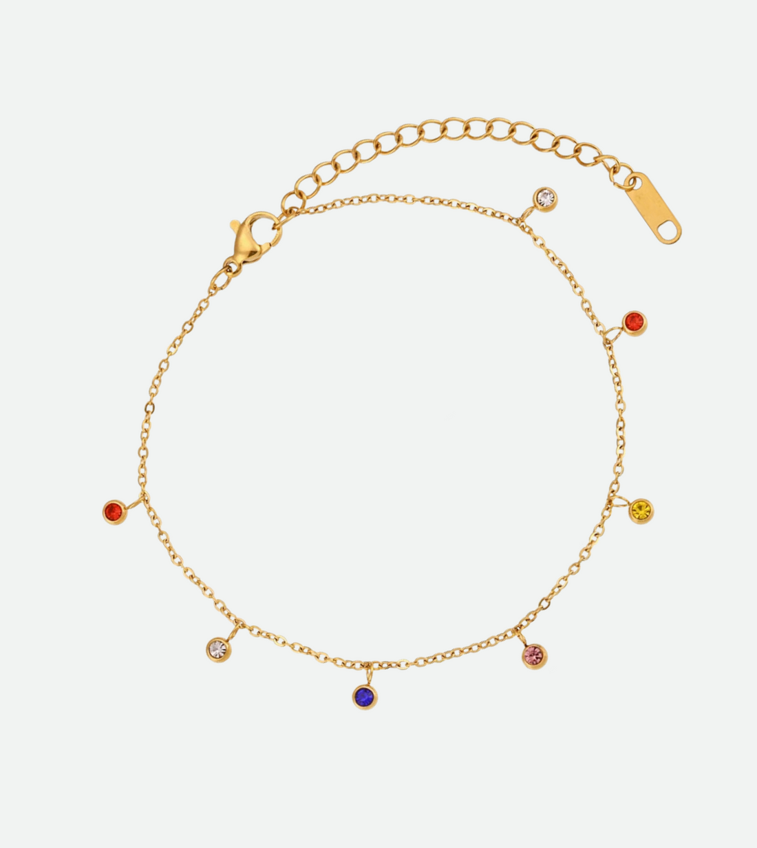 Dainty Rhinestone Anklet | 18k Gold