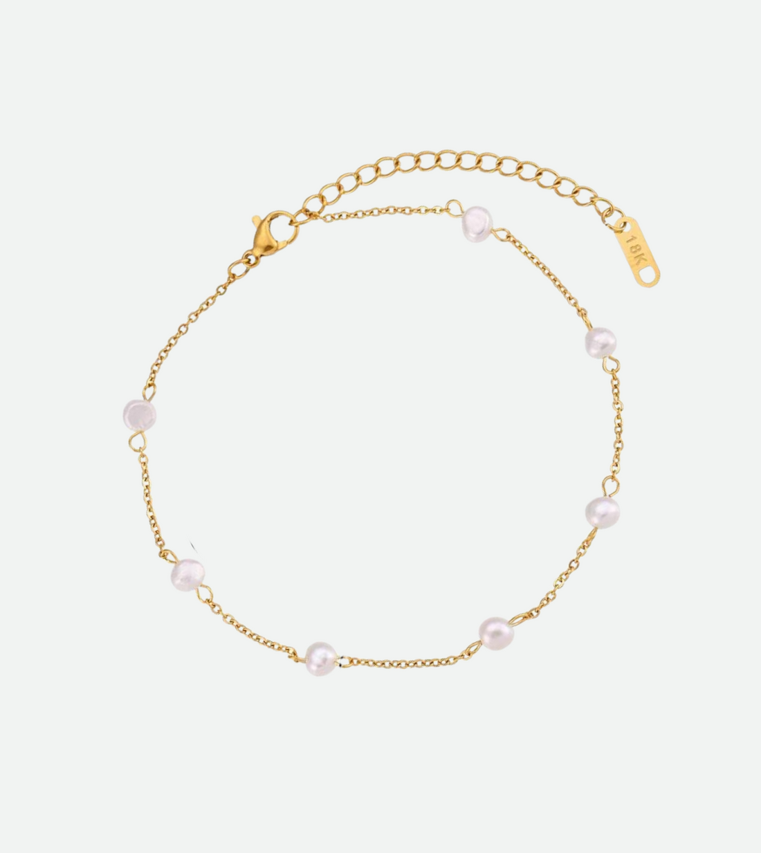 Pearl Bead Anklet | 18k Gold