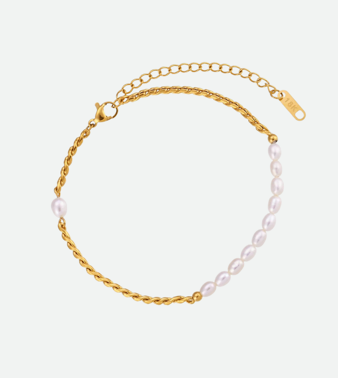 Pearl Bead Anklet | 18k Gold