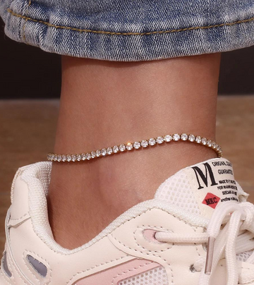 Zircon Anklet | 18k Gold