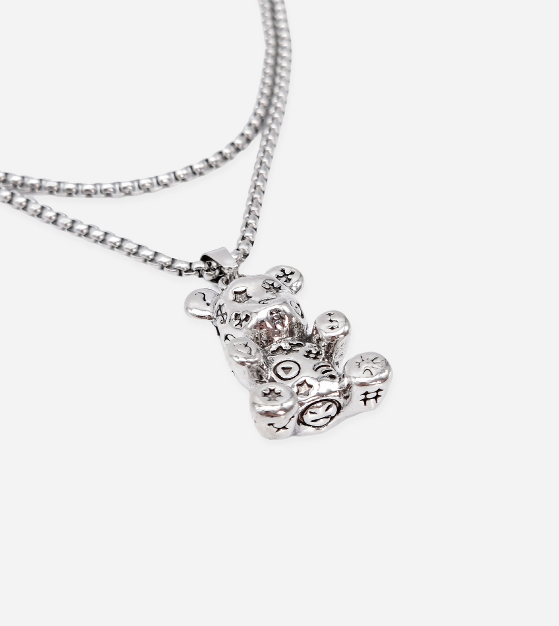 Teddy Pendant Necklace | Silver