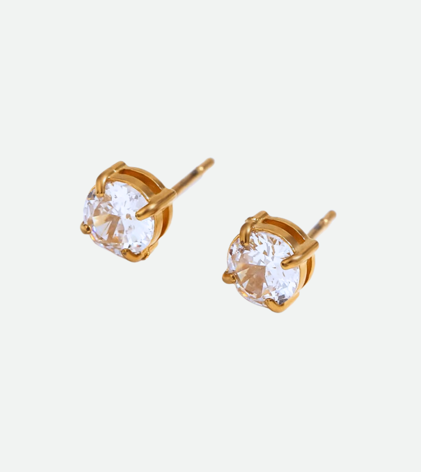 Crystal Stud Earrings | 18k Gold