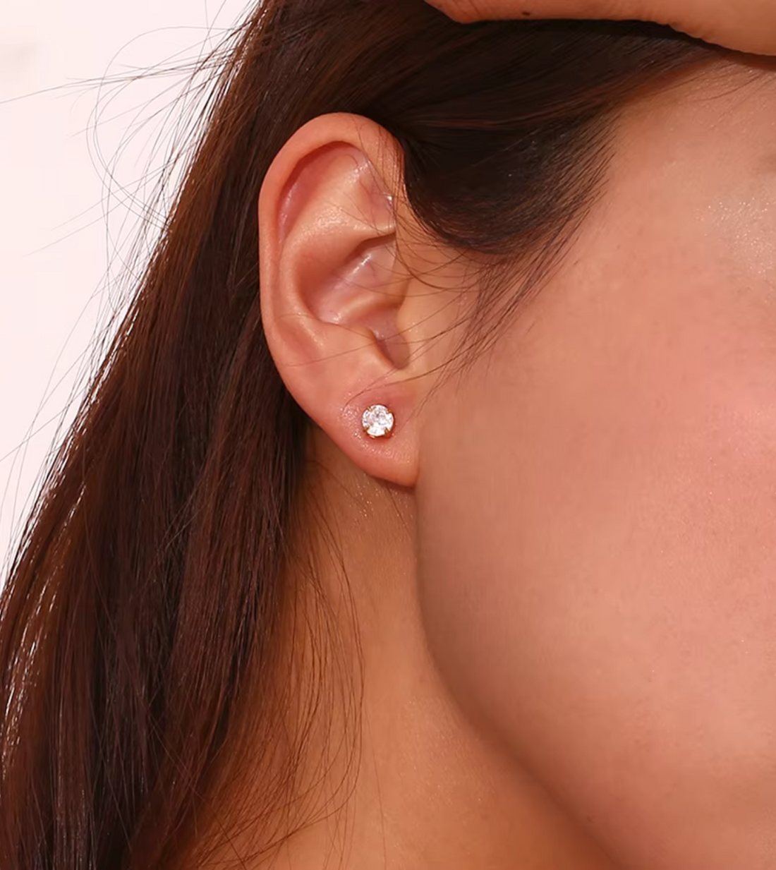 Crystal Stud Earrings | 18k Gold