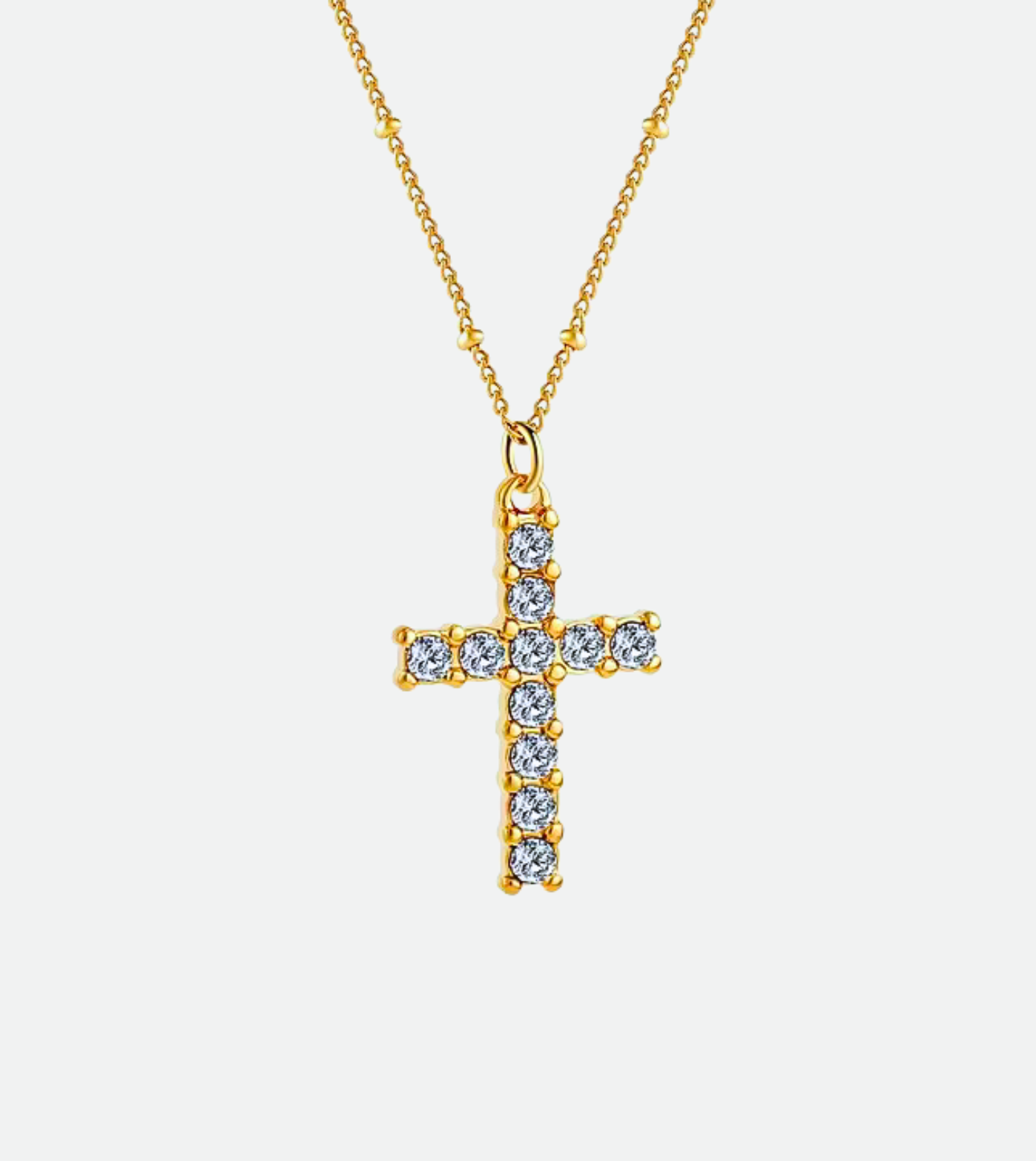 Classic CZ Cross | 18k Gold