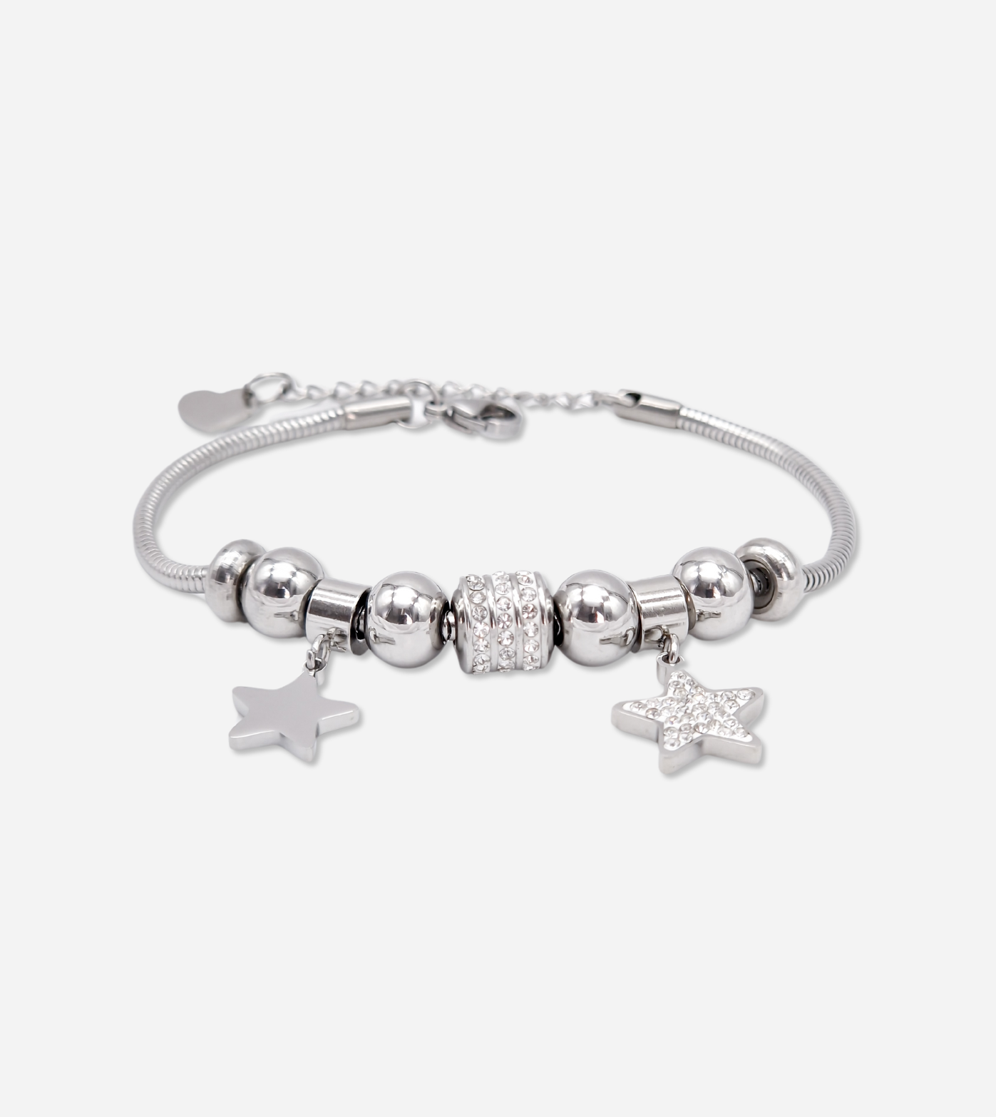 Snake Link Charm Bracelet | Silver