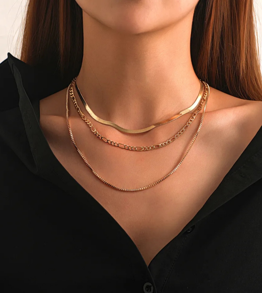 3-Chain Layered Necklace | 18k Gold