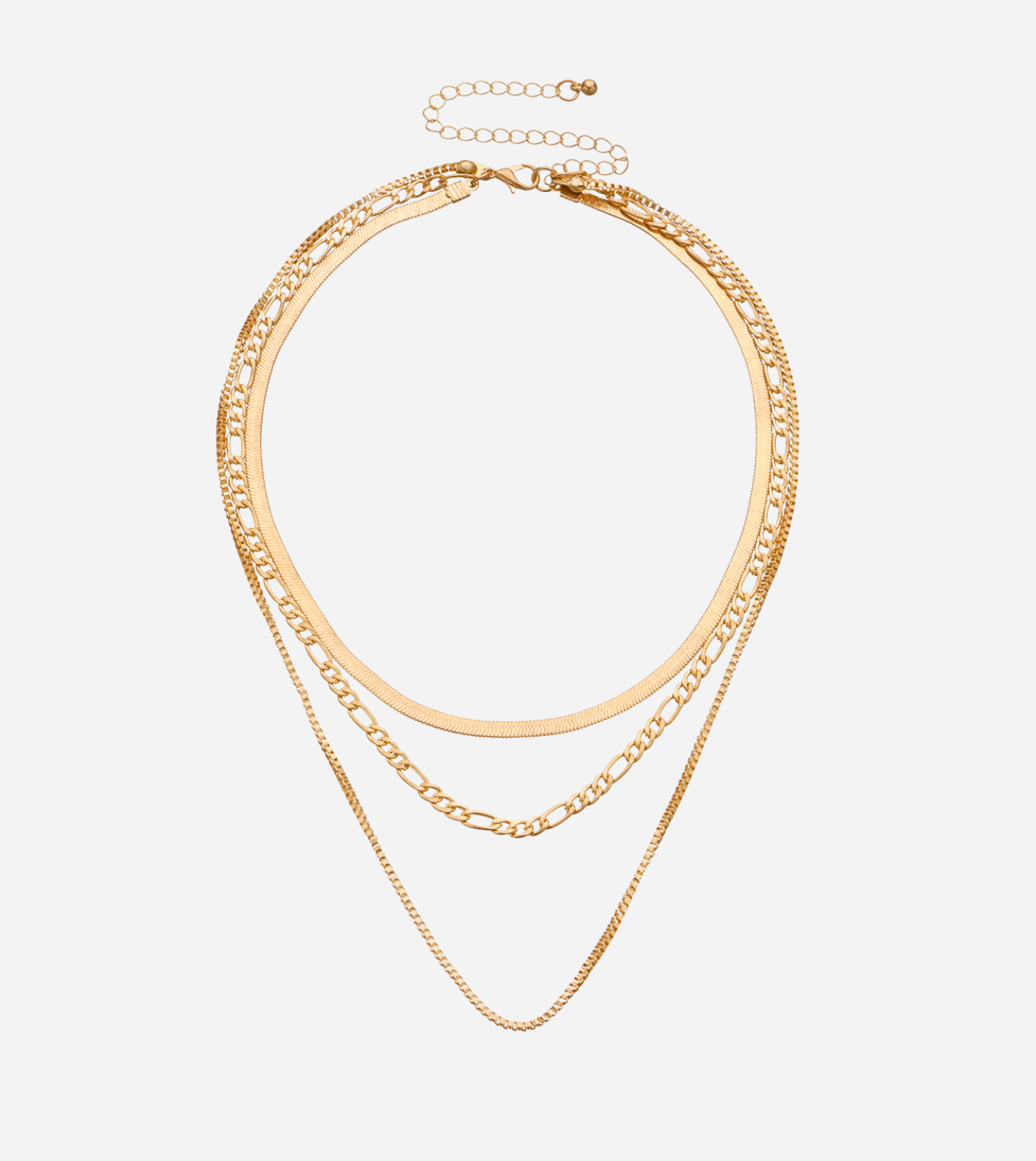 3-Chain Layered Necklace | 18k Gold