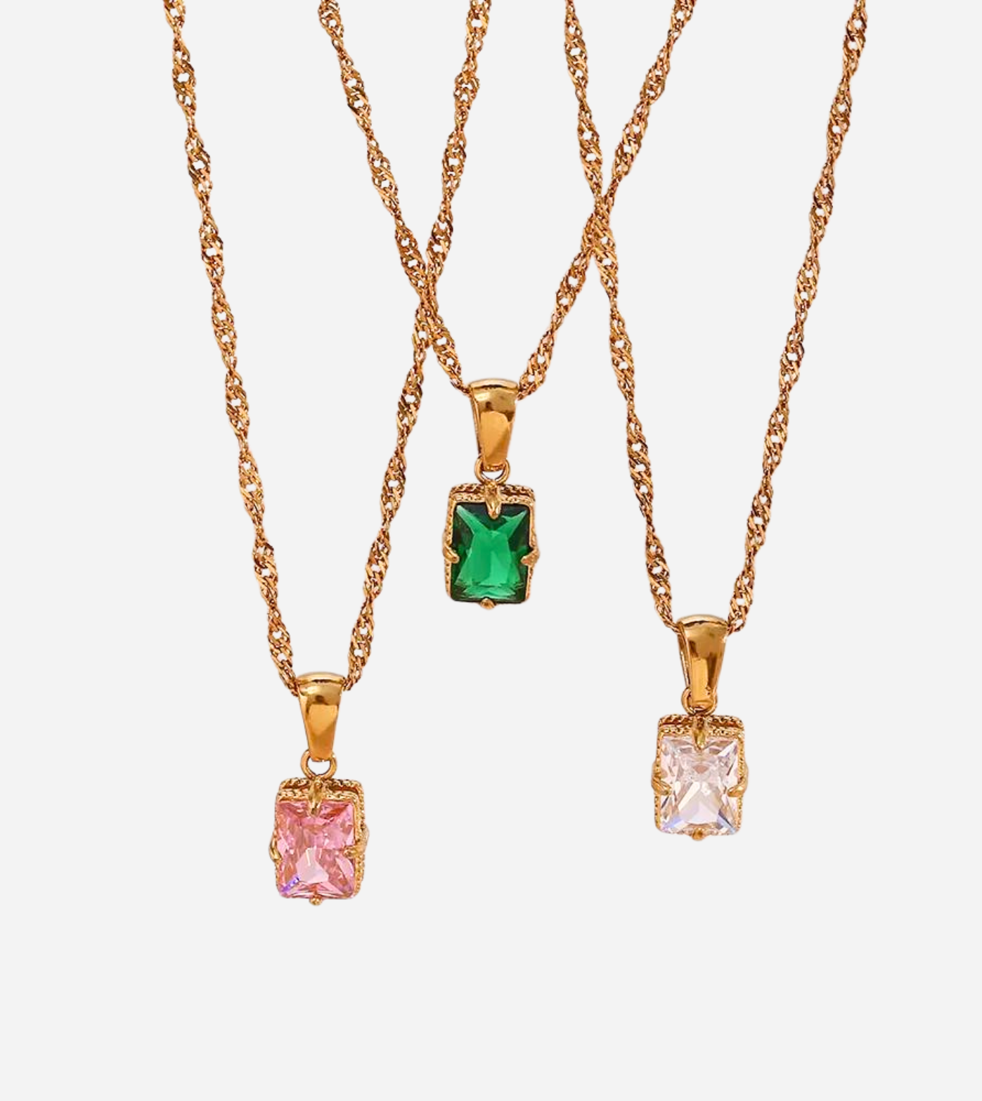 Paris CZ Necklace | 18k Gold