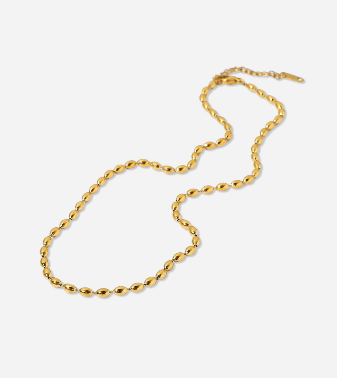 Oval Bead Necklace | 18k Gold