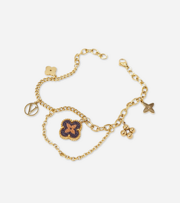 Designer Flower Charm Bracelet | 18K Gold