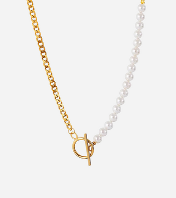 Bipartite Curb Necklace | 18k Gold