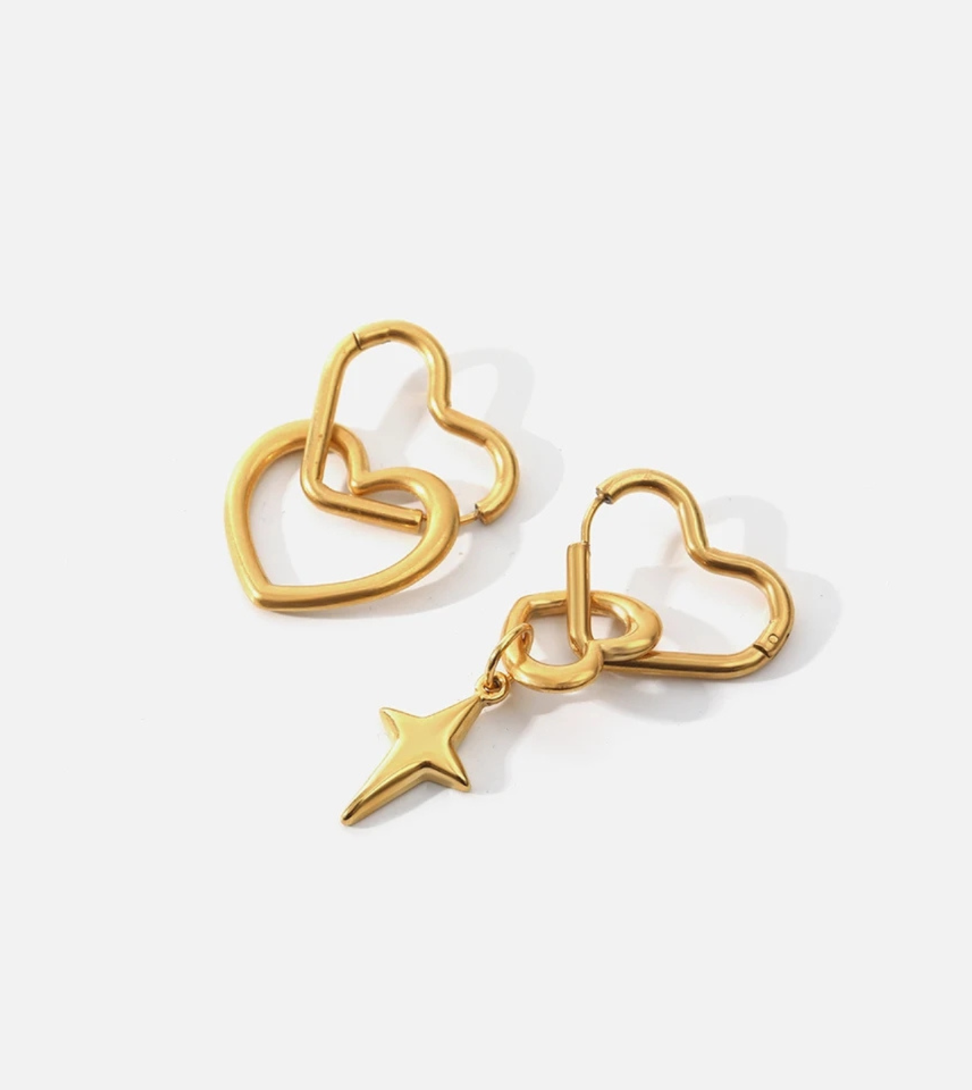 Heart Dangle Earrings | 18k Gold