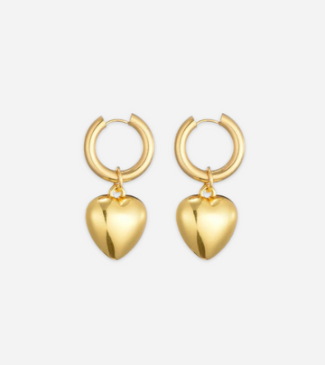 Bahrain Heart Earrings | Gold & Silver