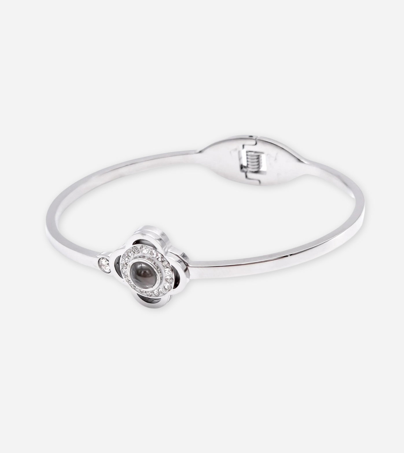 Projection Stone Bangle | Silver