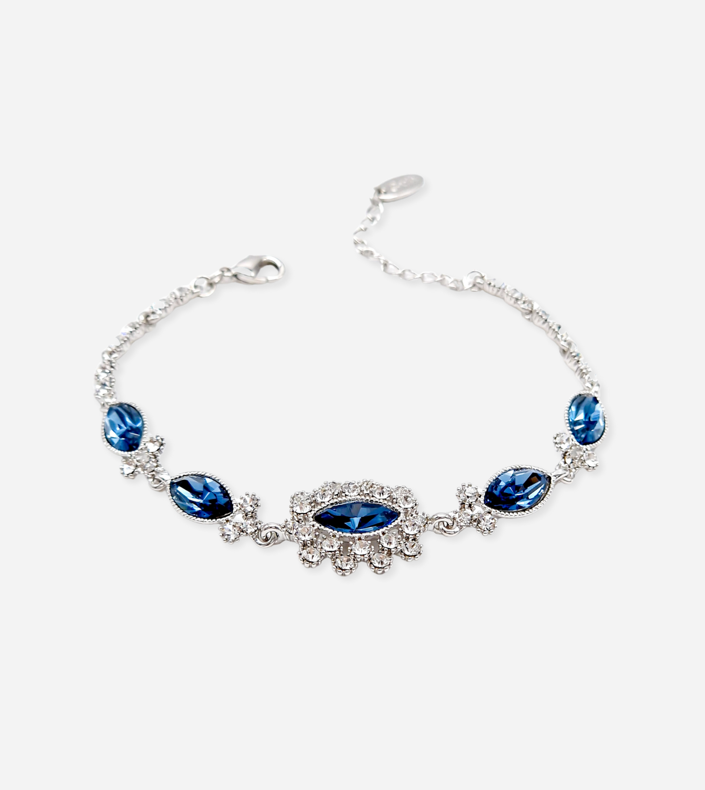 Blue Zirconia Princess Bracelet | Silver