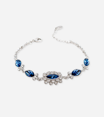 Blue Zirconia Princess Bracelet | Silver