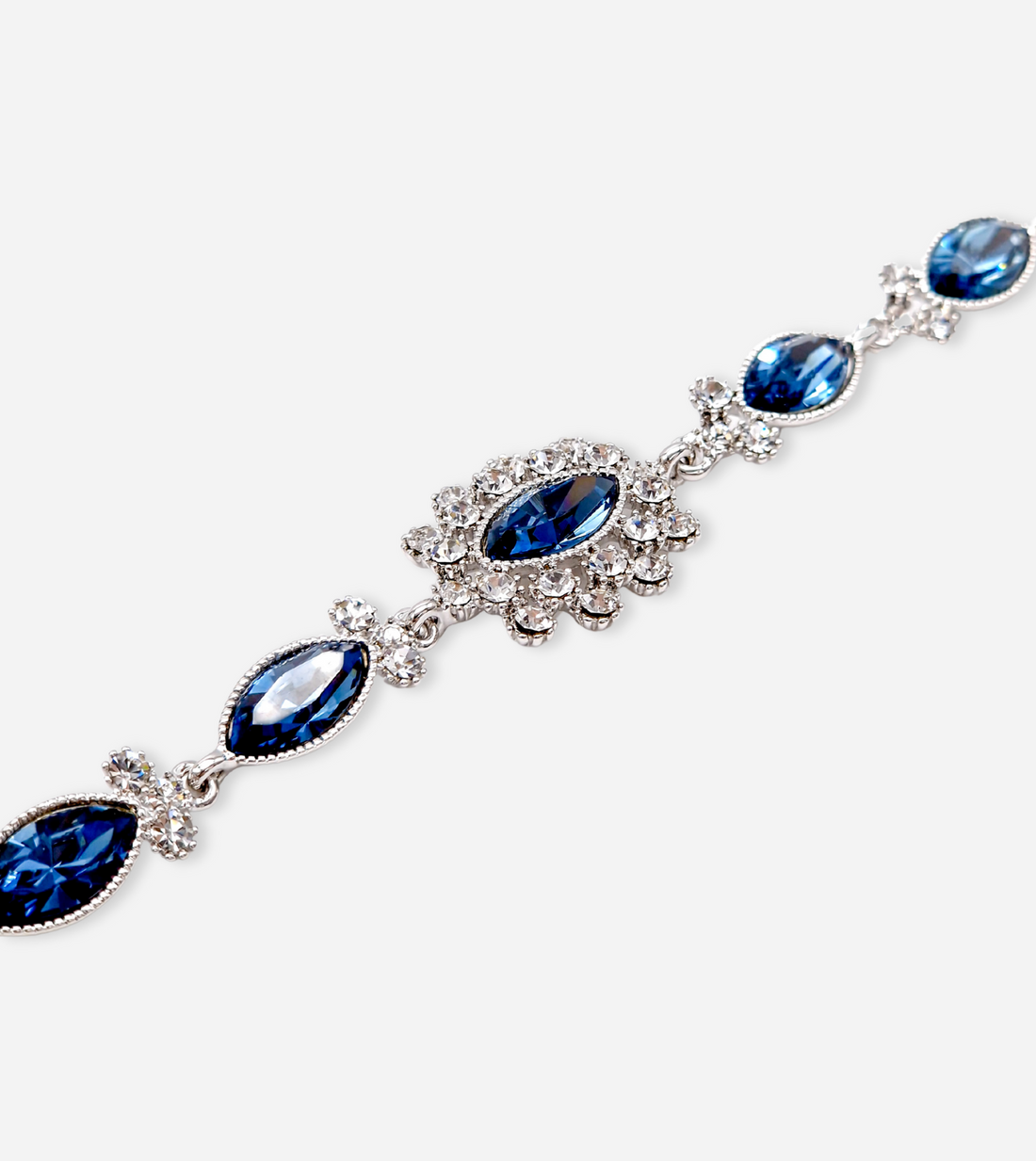 Blue Zirconia Princess Bracelet | Silver