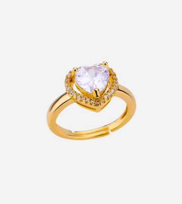 Heart Stone Ring | 18K Gold