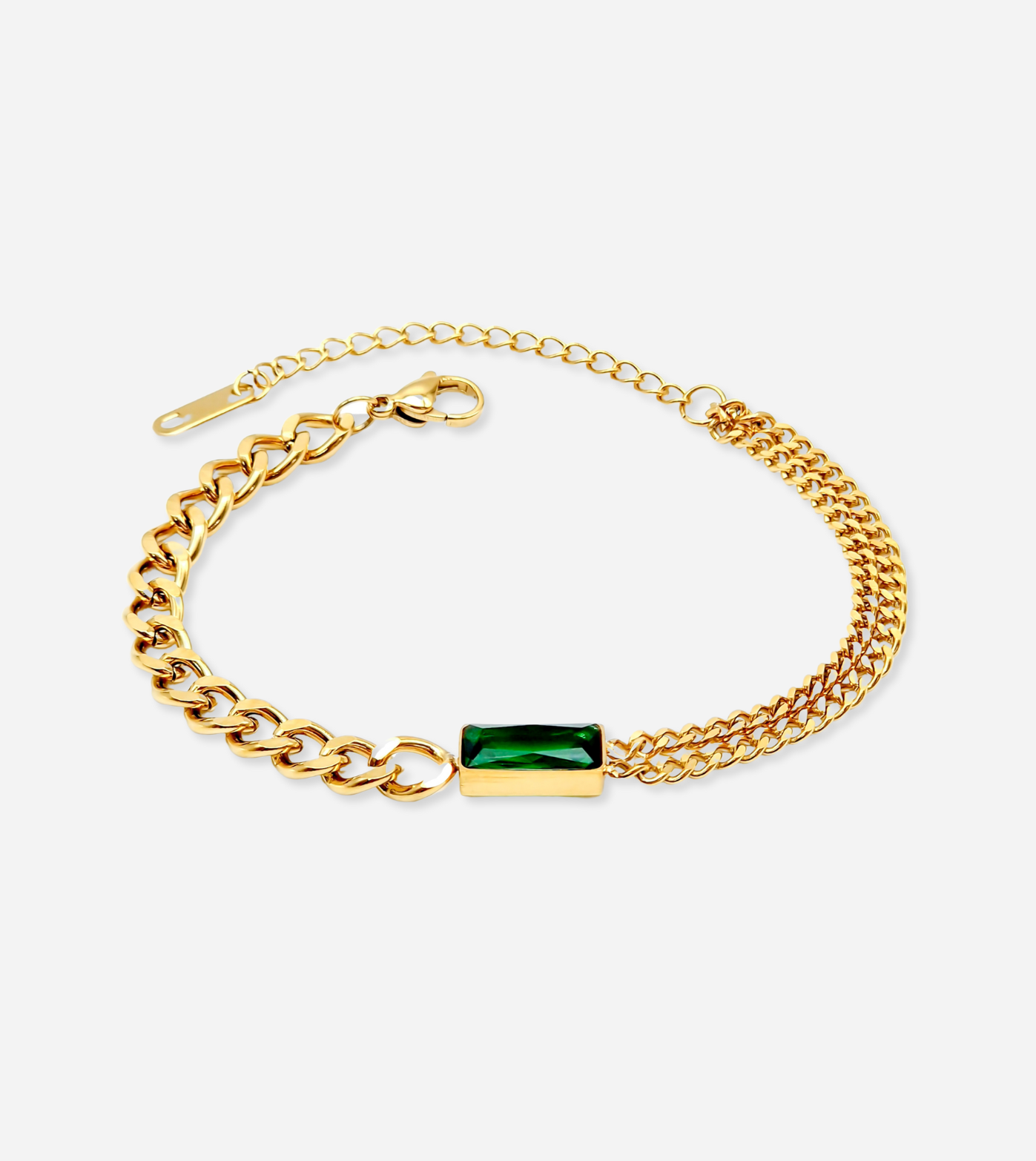 Emerald Zirconia Bracelet | Gold