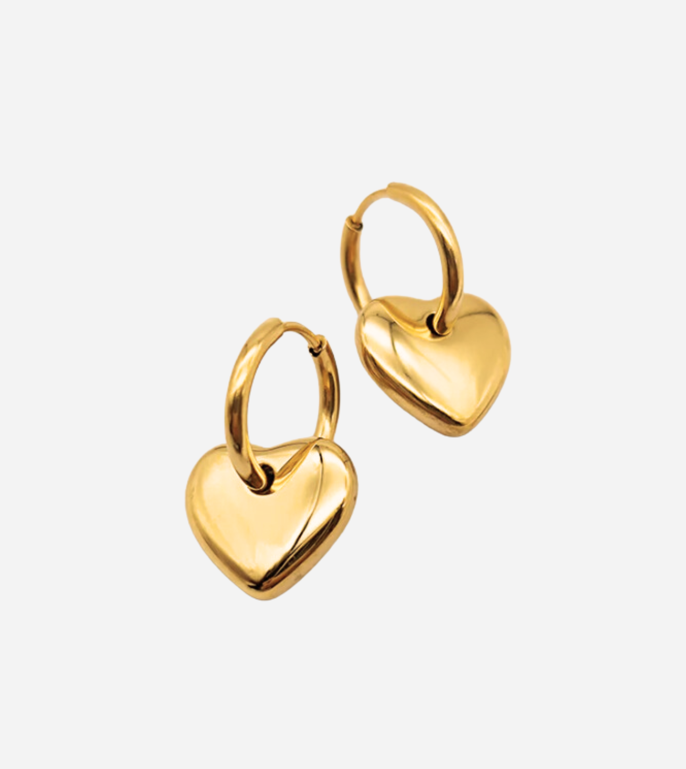 Heart Huggie Earrings | 18k Gold