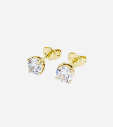 Crystal Stud Earrings | 14k Gold