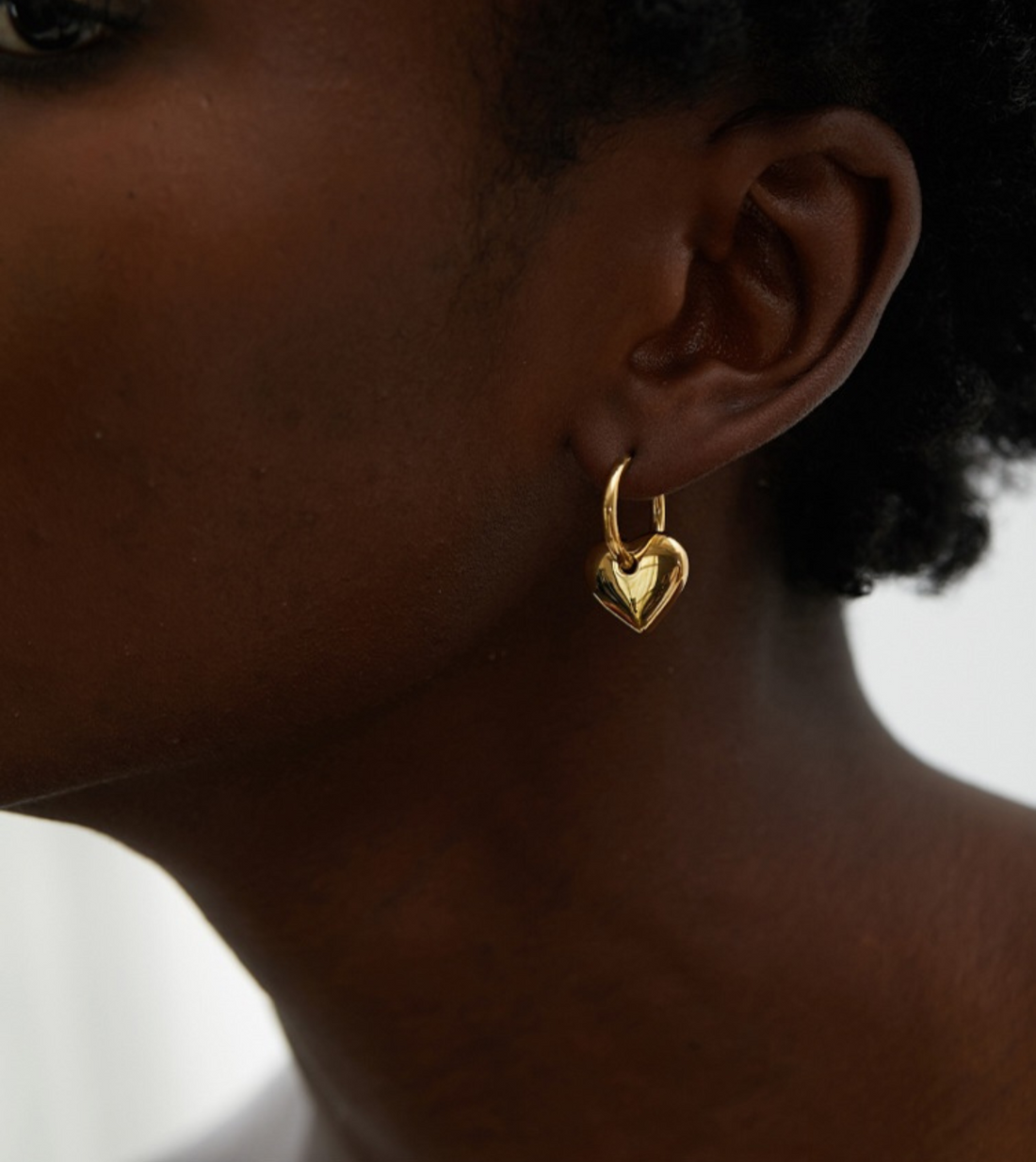 Heart Huggie Earrings | 18k Gold