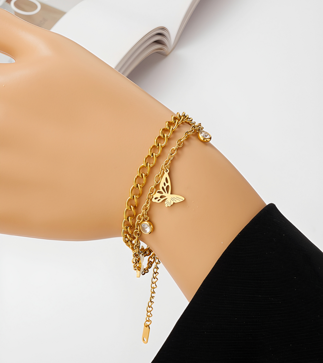 Butterfly Charm Bracelet | 18k Gold