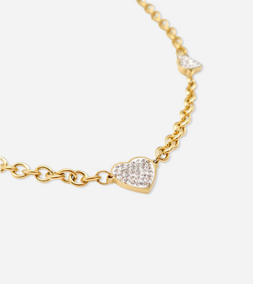 Crystal Heart Choker Necklace | Gold