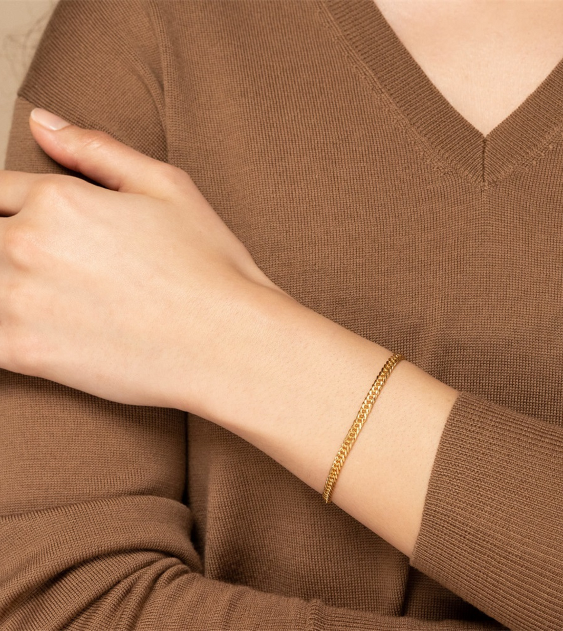 Dainty Curb Bracelet | 18k Gold & Silver