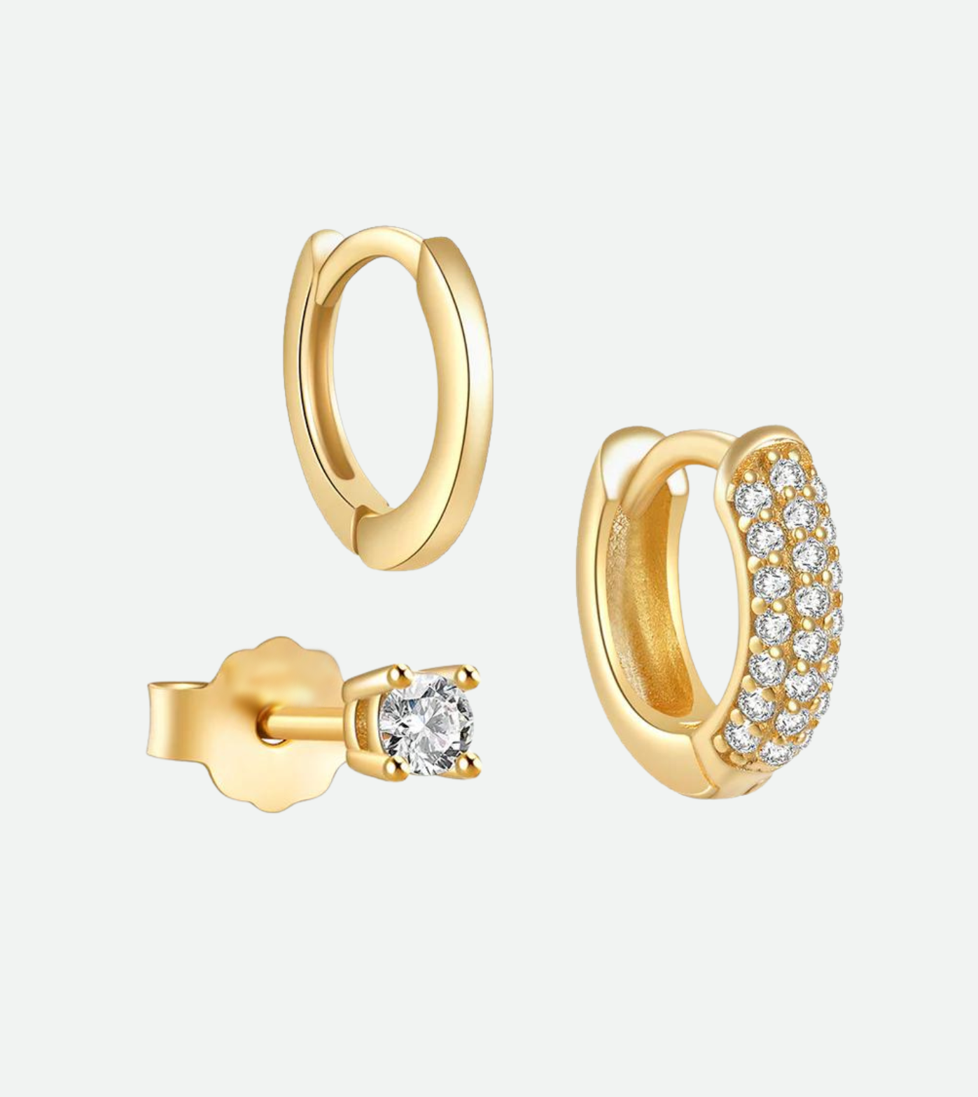 3 Piece Set Earrings | 18k Gold