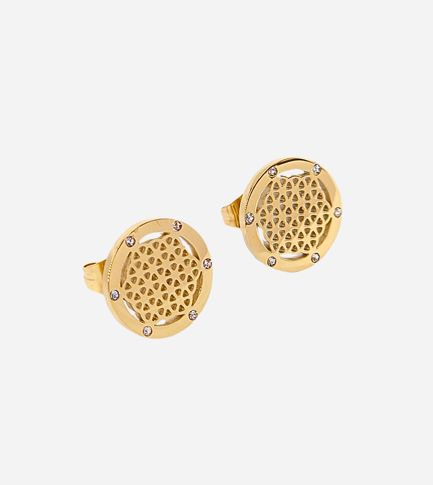 Stud Pattern Earrings | 18k Gold